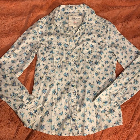 Buffalo Button Up Floral Blouse SZ M David Bitton - Picture 6 of 7